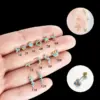 1 Piece Copper Zircon Ear Cartilage Rings & Studs Moon Crown Butterfly Waterproof Non Tarnish Surgical Steel Women'S