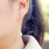 Wholesale Freshwater Pearl Ferroalloy Geometric Electroplating Vacuum Plating Real Gold Plated 18K Gold Vintage Style Classic Style Waterproof Non Tarnish Handmade Pink Gold Drop Earrings