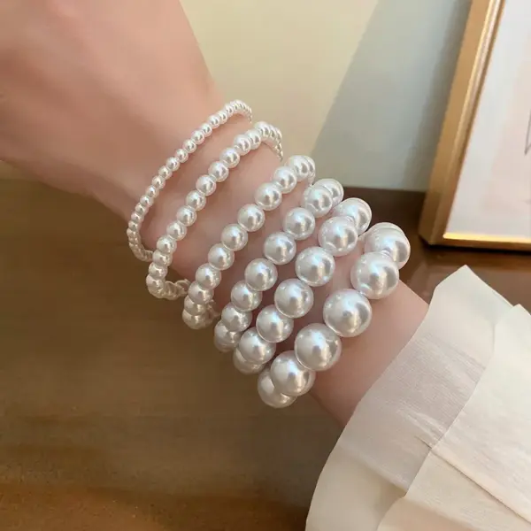 Wholesale Retro Round Pearl Beaded Bracelets 1 Piece