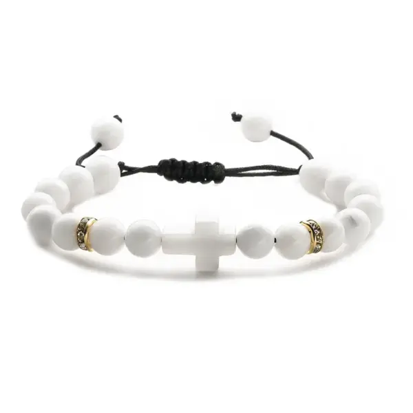 Ethnic Style Cross Natural Stone Beaded Bracelets