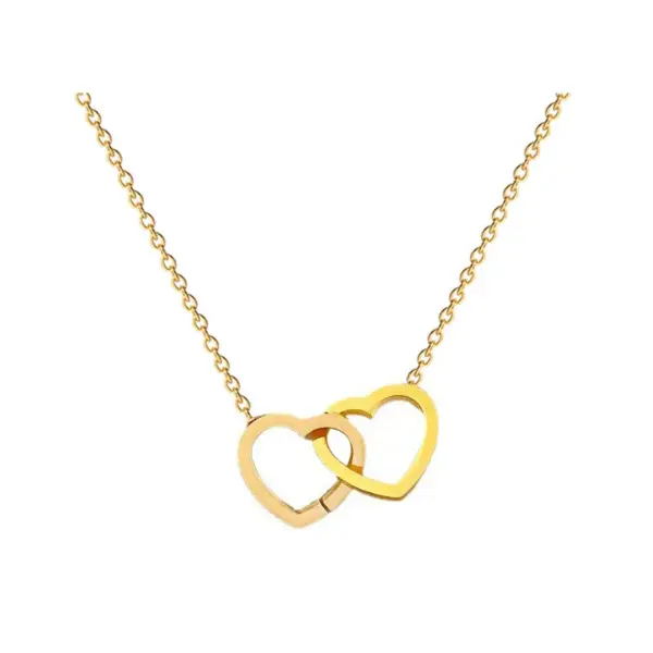 Wholesale Simple Style Heart Shape Titanium Steel Copper Plating Gold Plated Pendant Necklace
