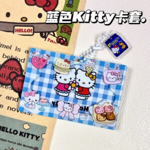 Blue KT card holder with pendant / 9.5*6.3cm