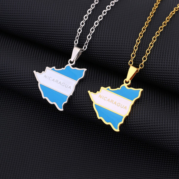 Wholesale European and American Hot-Selling Retro Oil Dripping Stainless Steel Nicaragua Necklace for Men and Women Couples Geometric Titanium Steel Pendant Accessories