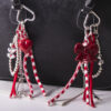 Wholesale Red love diy bow braided rope bag pendant