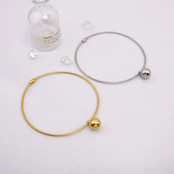 Wholesale Vacuum Plating Real Gold Plated 18K Gold Gold Plating Silver Plated Geometric 304 Stainless Steel Fashion Waterproof Non Tarnish Titanium Steel Choker