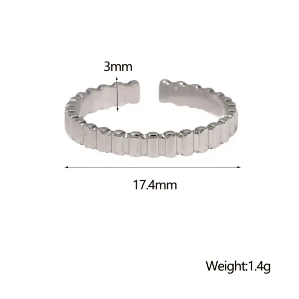 Wholesale PVD Coated Real Gold Plated 18K Gold Solid Color 304 Stainless Steel Simple Style Classic Style Waterproof Non Tarnish Open Rings