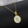 Wholesale Jewelry Simple Style Round Letter Titanium Steel Shell 18K Gold Plated Plating Necklace