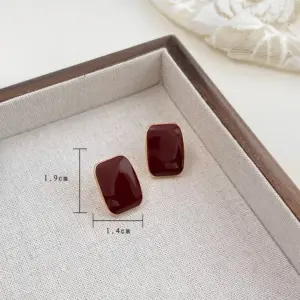 Square Wine Red Enamel