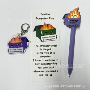 0.38mm / Trash bin ballpoint pen set-purple