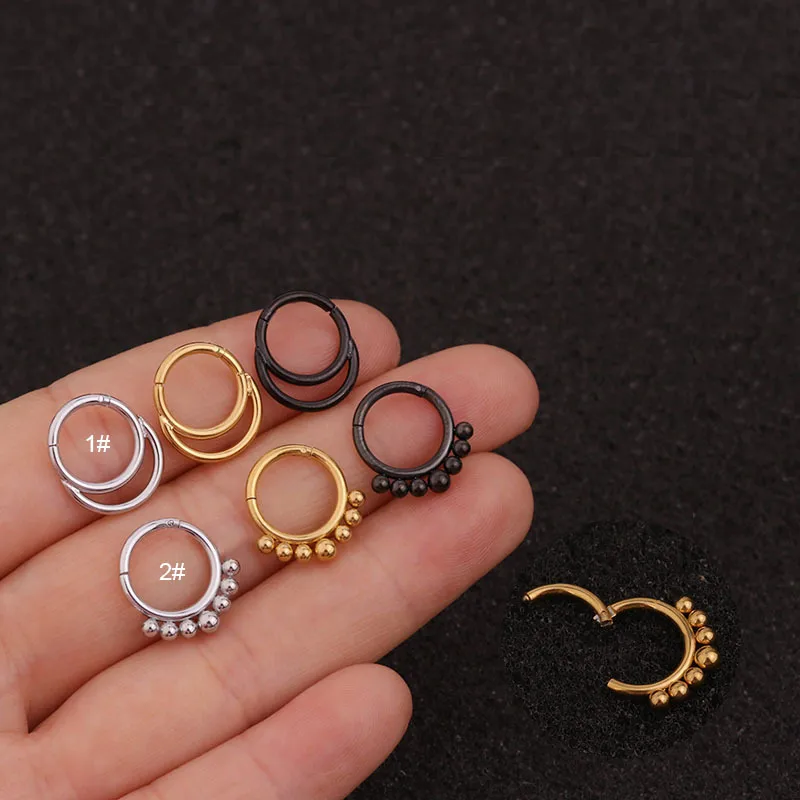 Wholesale 316L Stainless Steel Ear Cartilage Rings & Studs Geometric Waterproof Non Tarnish Surgical Steel Unisex