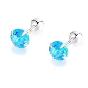 A Pair of Blue 5mm Threaded Four-Claw Ear Studs