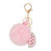 Wholesale Cute Cut Geometric Fruit Fur Ball Keychain Candy Color Plush Doll