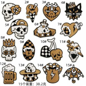 Punk style badge cloth patch set 15 pieces