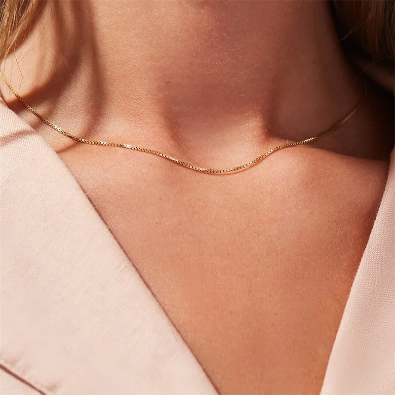 Wholesale PVD Coated 14K Gold Real Gold Plated U Shape Stainless Steel Waterproof Non Tarnish 304 Stainless Steel Necklace