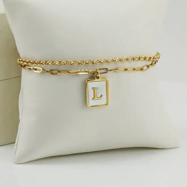 Wholesale Fashion Letter 304 Stainless Steel 18K Gold Plated Shell Stainless Steel Bracelets In Bulk