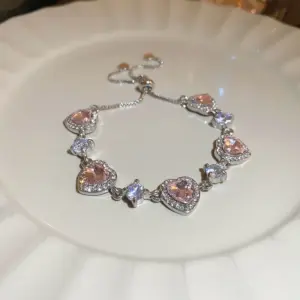 37# Bracelet-Pink Diamond Love Heart