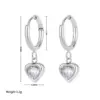 PVD Coated 18K Gold Platinum Real Gold Plated Heart Shape 304 Stainless Steel Elegant Sweet Waterproof Non Tarnish Earrings Necklace