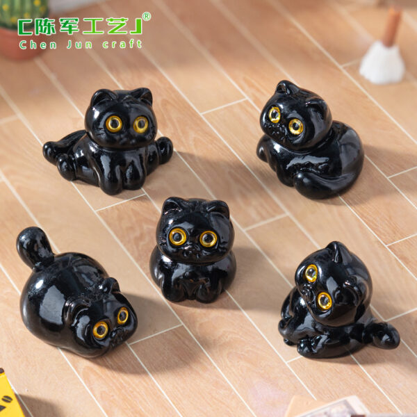 Wholesale Micro-landscape creative cute little black cat baby house DIY decorations adorable accessories mini car desktop small ornaments