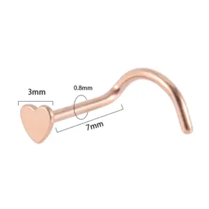 Rose Gold-S Shape / 0.8*7*3mm