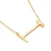 PVD Coated 18K Gold Plated Letter Titanium Steel Simple Style Waterproof Non Tarnish Necklace
