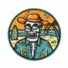 oly-c4e81d5c36148f20ad93443170071af5 Wholesale Cross-border Color Scenery Skull Car Cloth Sticker Zhang Zi Cartoon Green Landscape Graffiti Series Decoration Computer Embroidery