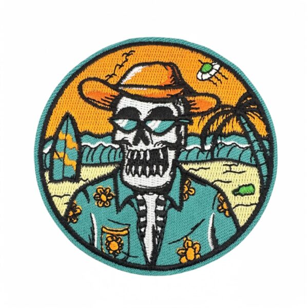 oly-c4e81d5c36148f20ad93443170071af5 Wholesale Cross-border Color Scenery Skull Car Cloth Sticker Zhang Zi Cartoon Green Landscape Graffiti Series Decoration Computer Embroidery