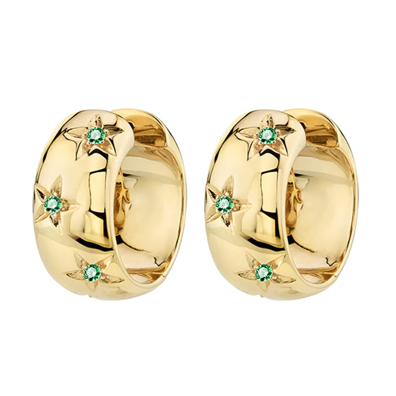 Wholesale 1 Pair Ig Style Vintage Style Classic Style Circle Star Plating Inlay Copper Zircon 18k Gold Plated Earrings