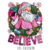 Wholesale Pink cartoon Santa Claus heat transfer pattern
