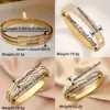 Wholesale Vacuum Plating Real Gold Plated 18K Geometric 304 Stainless Steel Glam Luxurious Classic Style Waterproof Non Tarnish Bangle
