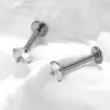 Wholesale Simple Style Geometric Pure Titanium Zircon Lip Stud Tongue Nail In Bulk