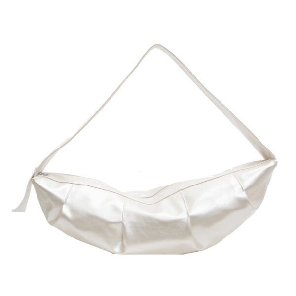 Wholesale Korean Retro Soft Leather Pleated Dumpling Bag for Women Autumn and Winter New Large-Capacity Horn Wide Commuter Fashion Shoulder Bag