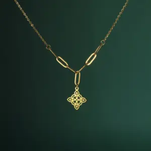 Wholesale Jewelry Hip-Hop Retro Witches Knot 304 Stainless Steel Plating Pendant Necklace