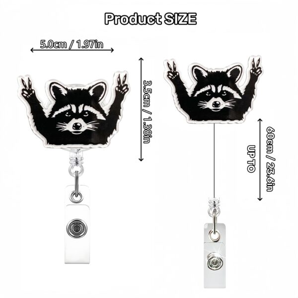 Wholesale Cross-border New Raccoon Biye Retractable Easy Pull Buckle Rotating Easy Pull ID Buckle Creative Tiger Head Badge Clip
