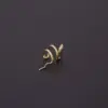 Wholesale Ear Cartilage Rings & Studs Fashion Snake Copper Plating Artificial Gemstones