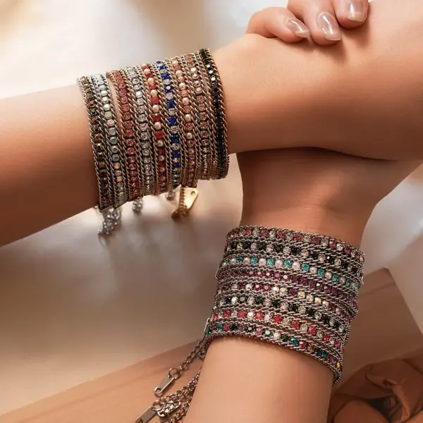 Wholesale Modern Style Classic Style Geometric 304 Stainless Steel Zircon Stainless Steel Bracelets In Bulk