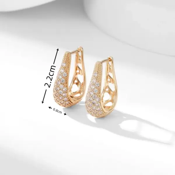 Wholesale Copper Water Droplets Zircon Gold Plated Sexy Simple Style Streetwear Gold Earrings