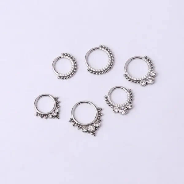 Wholesale 316L Stainless Steel Zircon Geometric Waterproof Non Tarnish Surgical Steel Fashion Nose Ring For Unisex