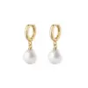 Wholesale PVD Coated Real Gold Plated 18K Gold Pearl 304 Stainless Steel Plastic Waterproof Non Tarnish Drop Earrings