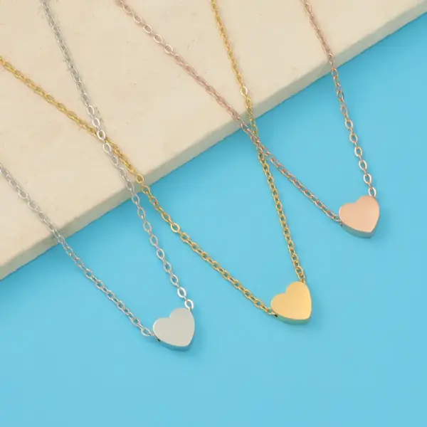 304 Stainless Steel Star Moon Heart Shape PVD Coated 18K Real Gold Plated Simple Style Waterproof Non Tarnish Rose Gold Gold Silver Pendant Necklace