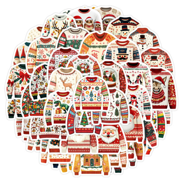 oly-c50ffebffc0b835294823c8eb285cc93 Wholesale 50 Christmas sweater graffiti stickers decorative stickers creative Christmas stickers