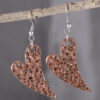 Wholesale Heart-shaped textured retro earrings