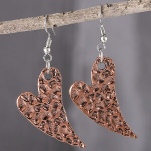 Wholesale Heart-shaped textured retro earrings