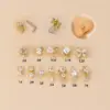 1 Piece 316L Stainless Steel Copper Zircon Nose Rings & Studs Flower Bow Knot Waterproof Non Tarnish Surgical Steel Women'S Unisex