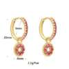 1 Pair Ins Style Round Butterfly Inlay Copper Zircon 24k Gold Plated Earrings