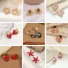 Wholesale 304 Stainless Steel Heart Shape Flower Earrings For Unisex