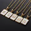 Wholesale Titanium Steel 18K Gold Plated Simple Style Plating Letter Shell