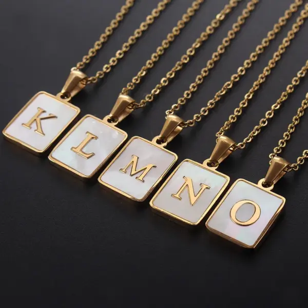 Wholesale Titanium Steel 18K Gold Plated Simple Style Plating Letter Shell