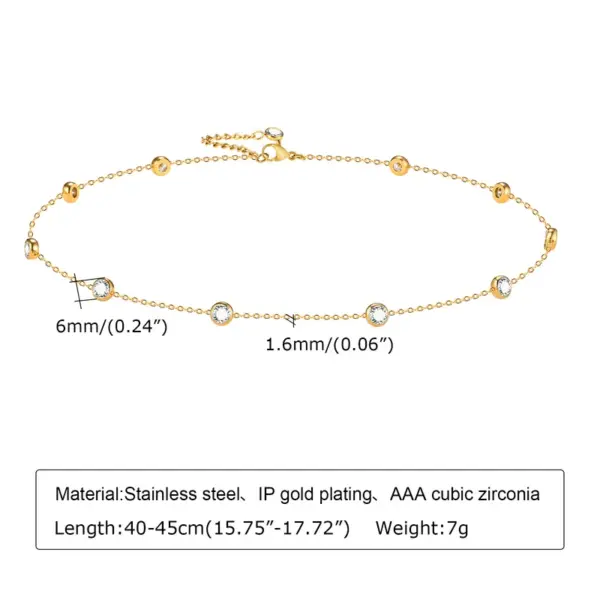 PVD Coated Real Gold Plated Solid Color 304 Stainless Steel Sweet Waterproof Non Tarnish 304 Stainless Steel Necklace