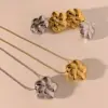 PVD Coated Real Gold Plated 16K Gold White Gold Plated Gold Plating Flower 304 Stainless Steel Casual Sweet Waterproof Non Tarnish Earrings Necklace