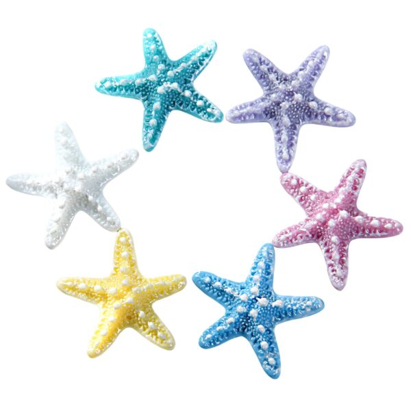 Wholesale small size simulation starfish resin accessories DIY hairpin shoe buckle resin small accessories DIY storage box cross-border explosions